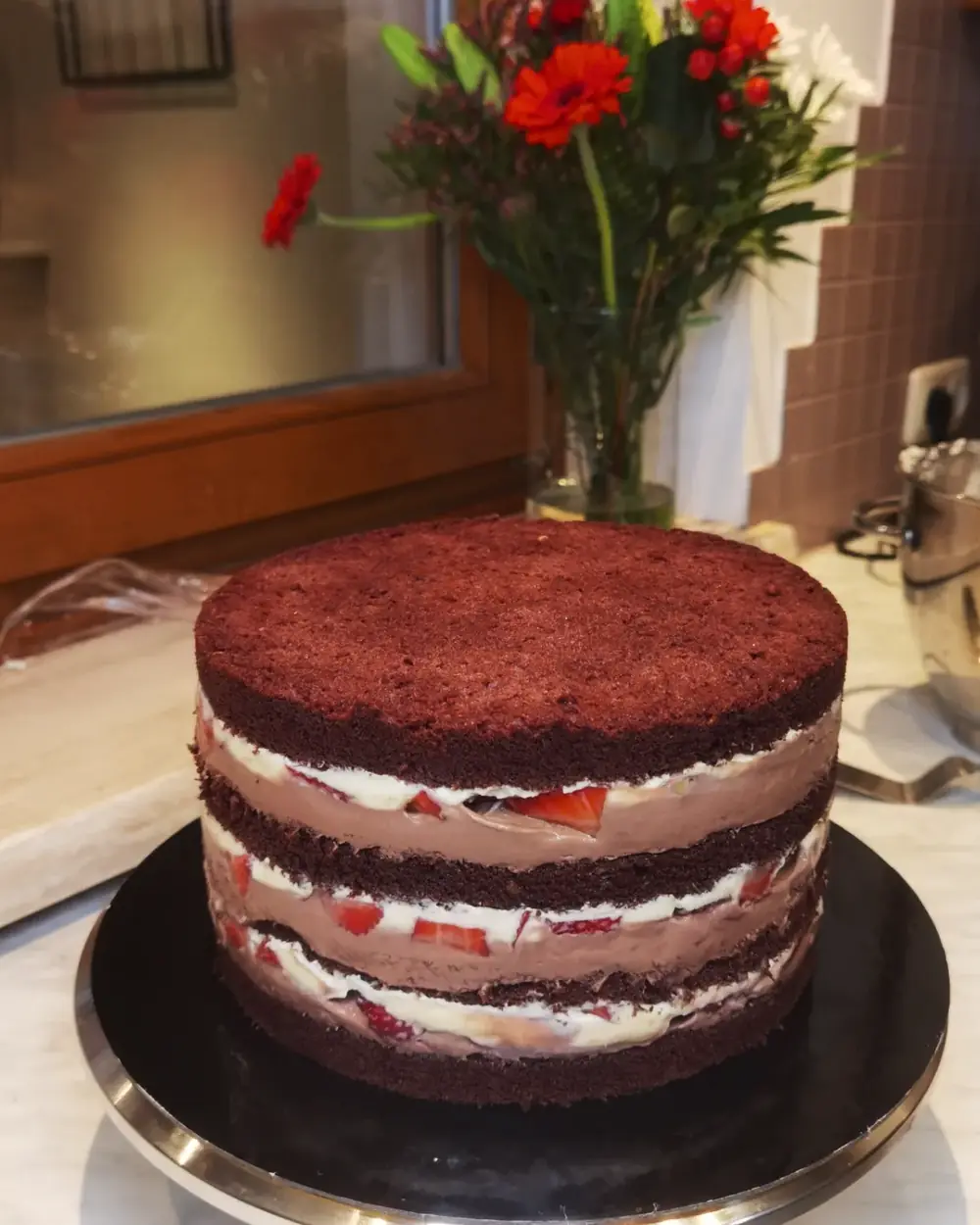 Naked torta sa slojevima čokolade i krema
